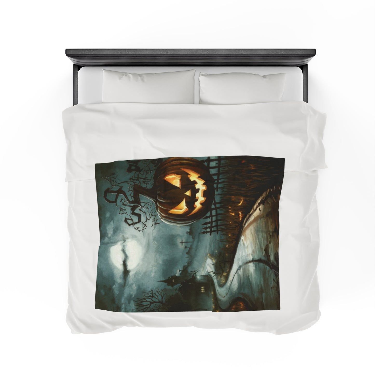 Haunted Street - Halloween Velveteen Plush Blanket