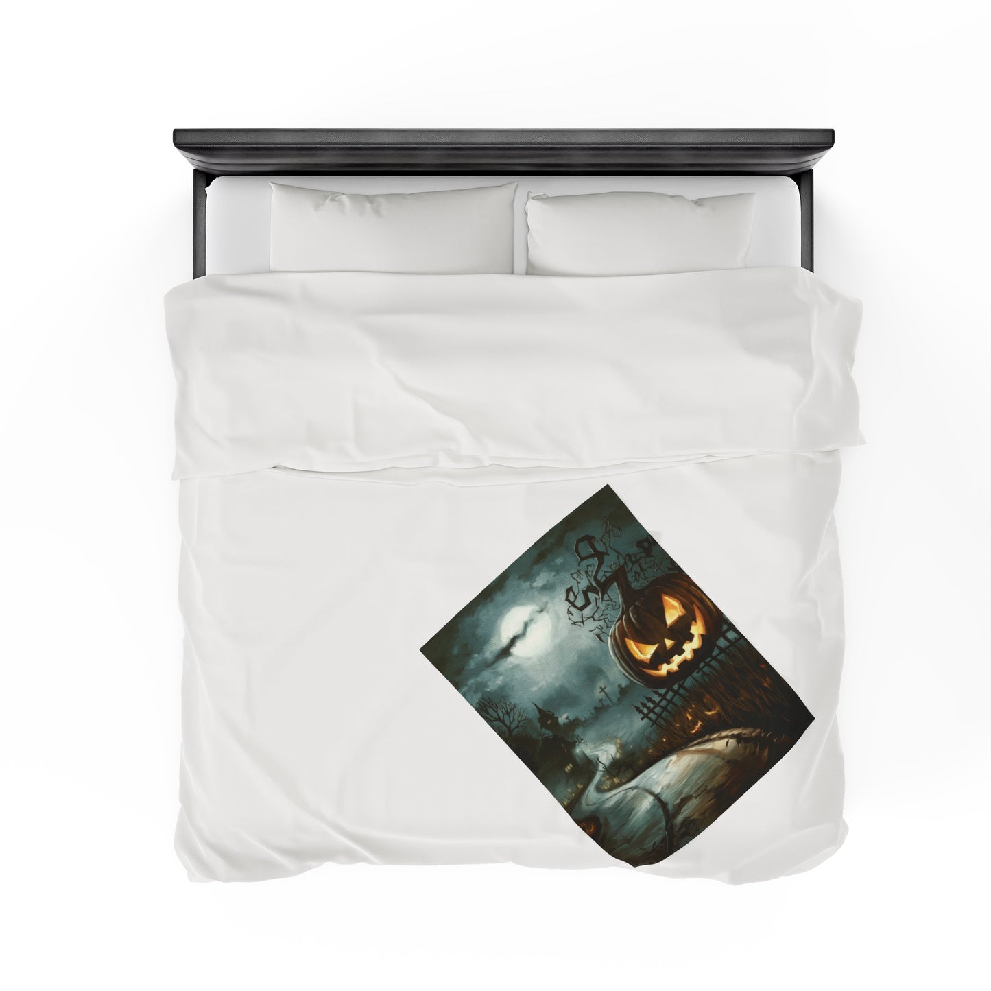 Haunted Street - Halloween Velveteen Plush Blanket