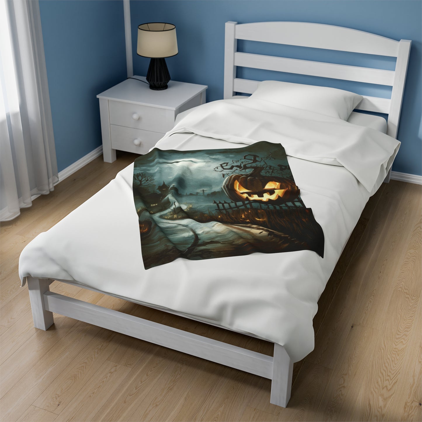 Haunted Street - Halloween Velveteen Plush Blanket