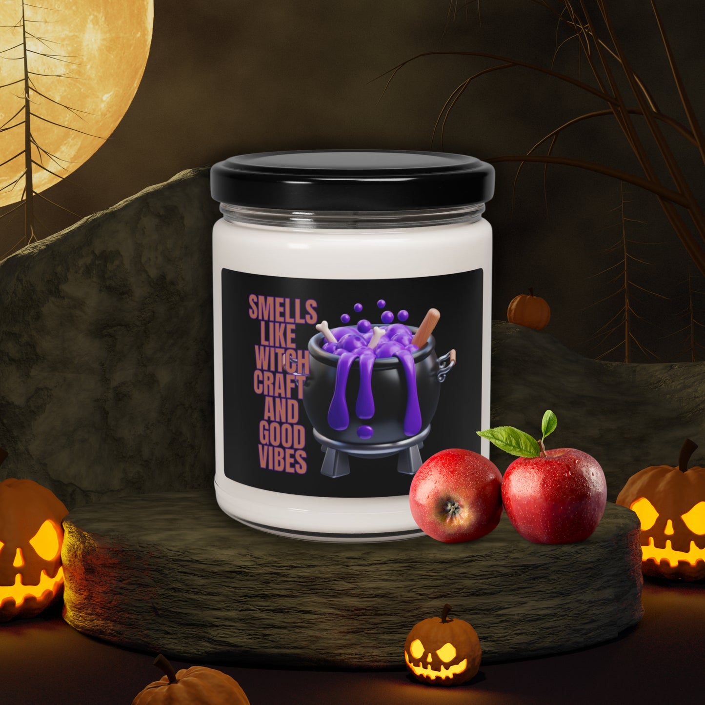 Smells Like Witchcraft & Good Vibes - Halloween Scented Soy Candle, 9oz