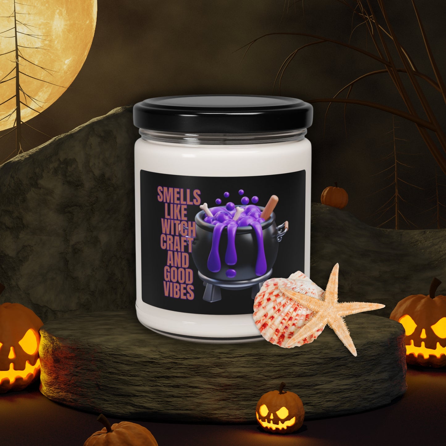 Smells Like Witchcraft & Good Vibes - Halloween Scented Soy Candle, 9oz