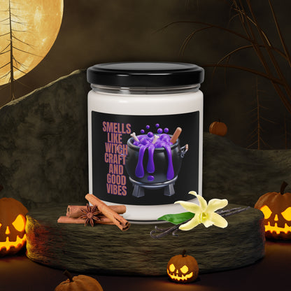 Smells Like Witchcraft & Good Vibes - Halloween Scented Soy Candle, 9oz