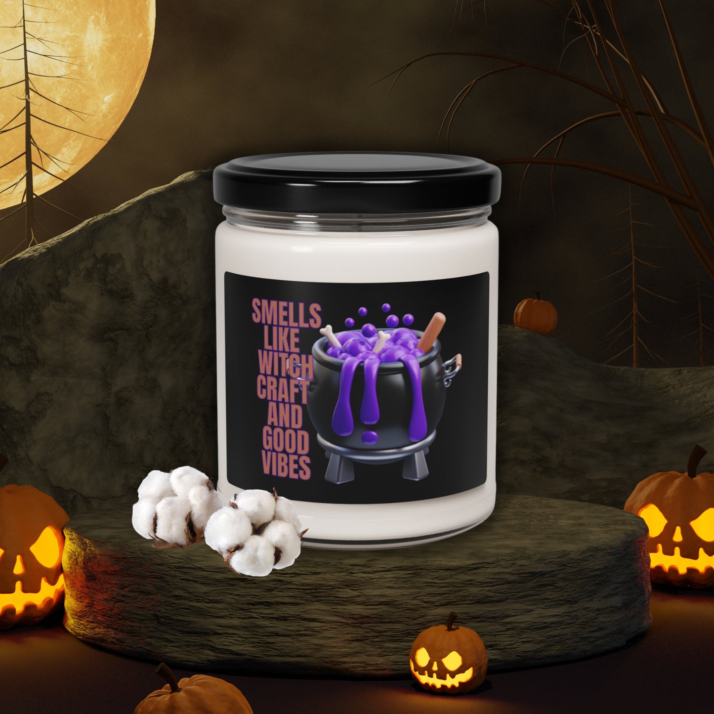 Smells Like Witchcraft & Good Vibes - Halloween Scented Soy Candle, 9oz