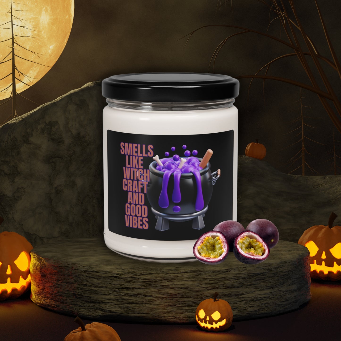 Smells Like Witchcraft & Good Vibes - Halloween Scented Soy Candle, 9oz