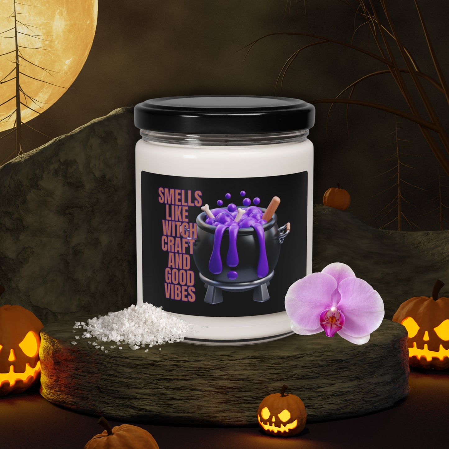 Smells Like Witchcraft & Good Vibes - Halloween Scented Soy Candle, 9oz